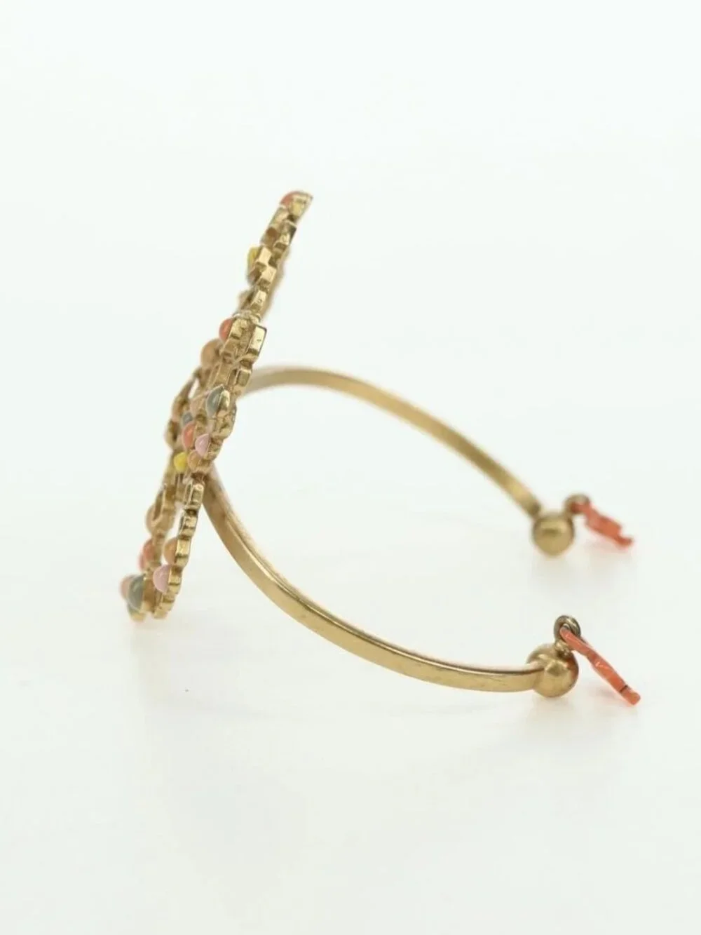 CHANEL Bangle COCO Mark Bracelet metal Gold Tone CC Auth YKZ1423M